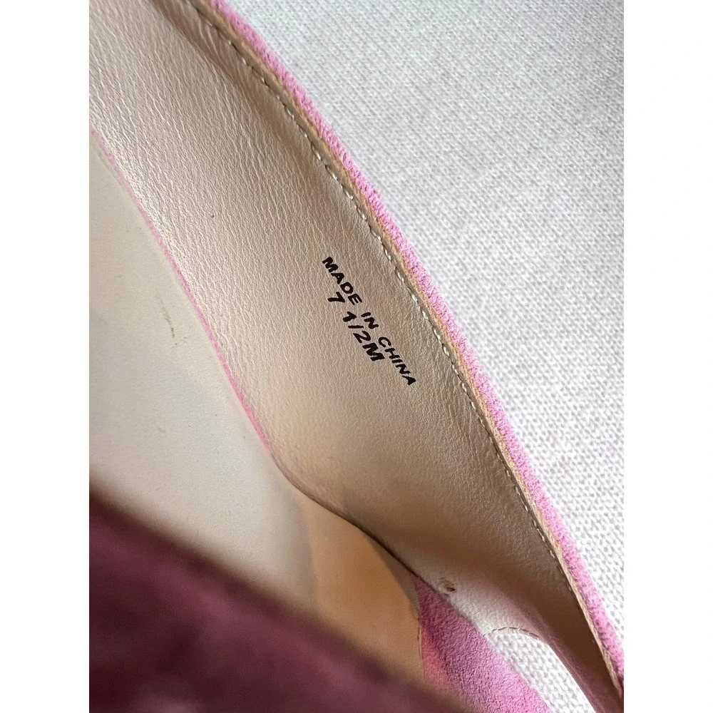 KATE SPADE Thea Pink Suede Wedge Sandals Espadrille Mules 7.5 LNWOT